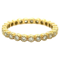 Diamond 18k Yellow Gold Band Ring 