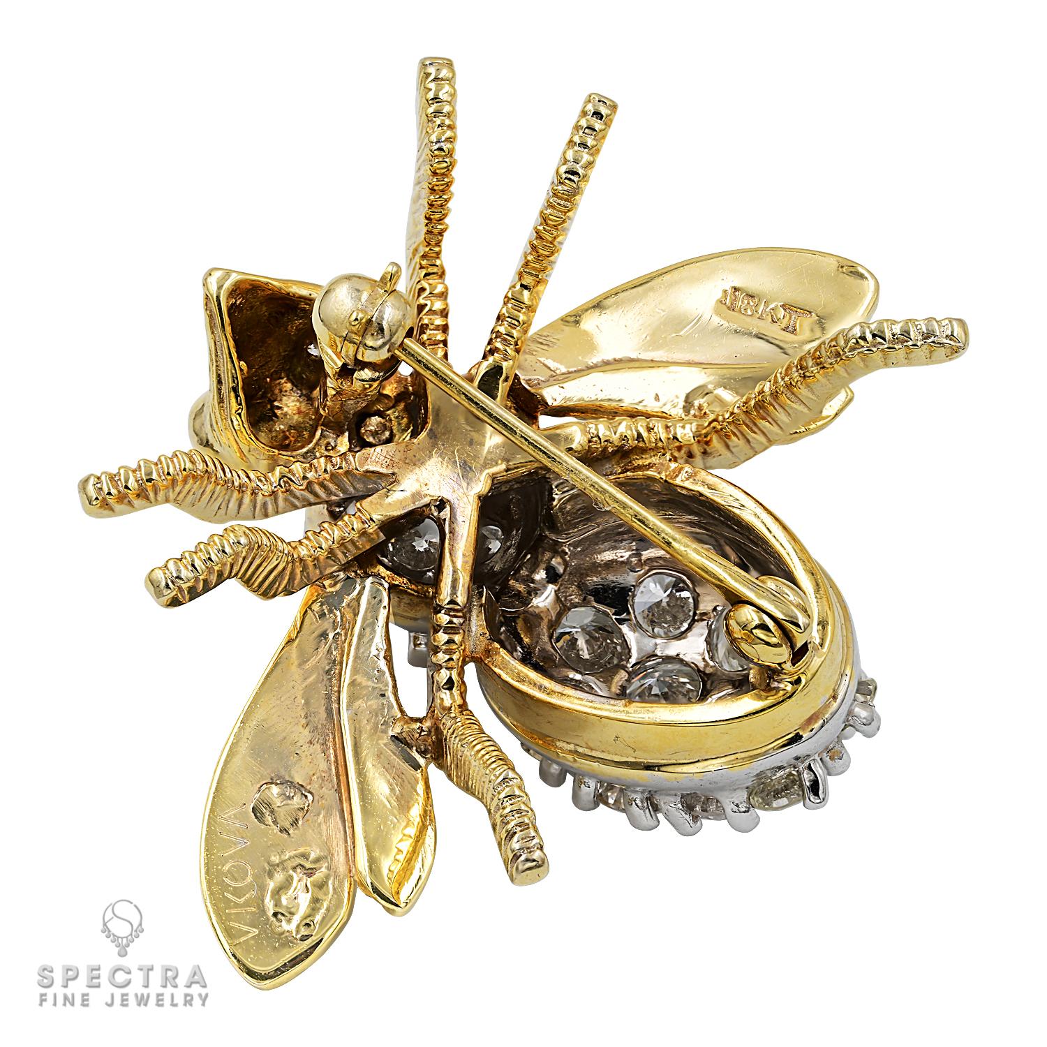 diamond bee brooch