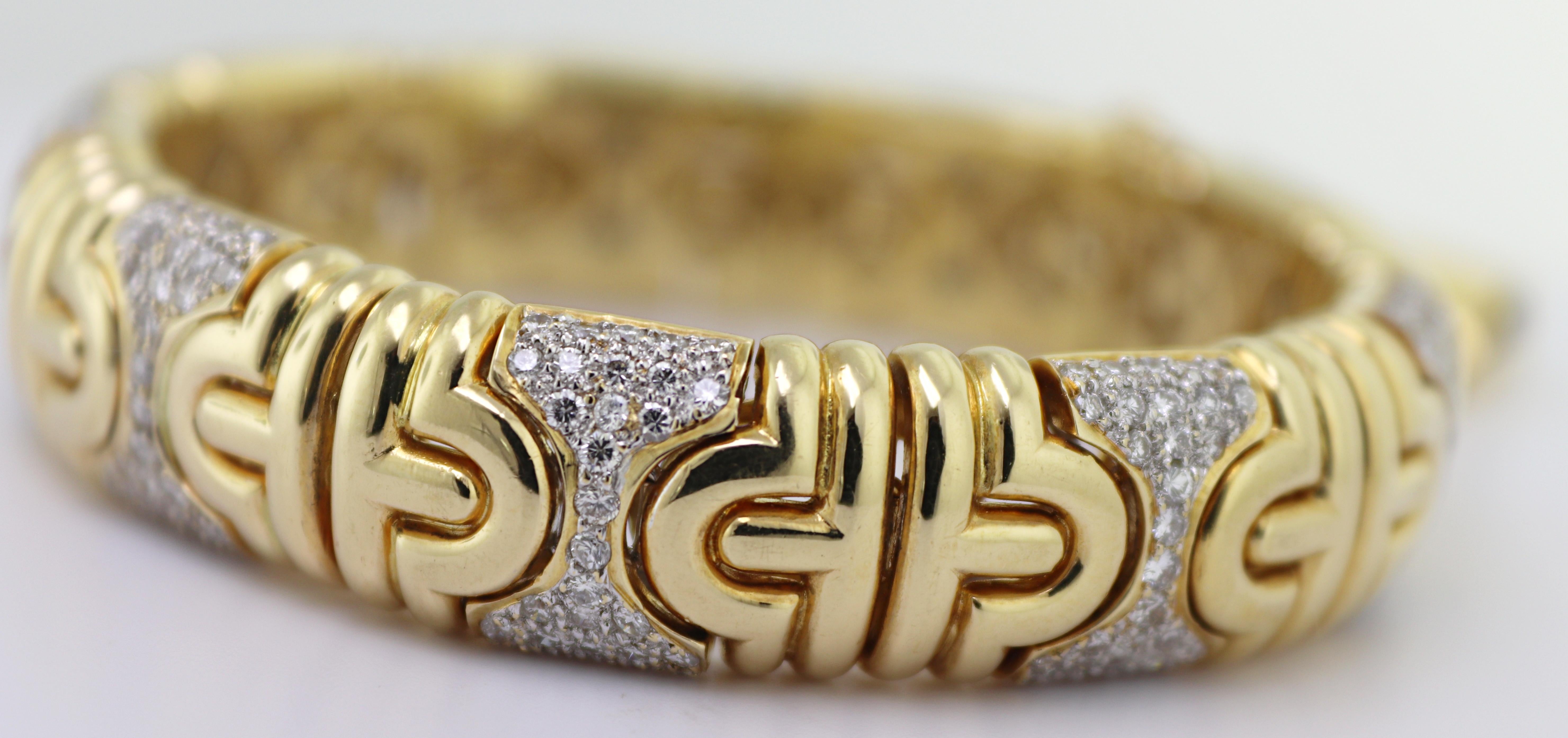 Diamant-Armband aus 18 Karat Gelbgold mit Ausbrenner (Kunsthandwerker*in) im Angebot