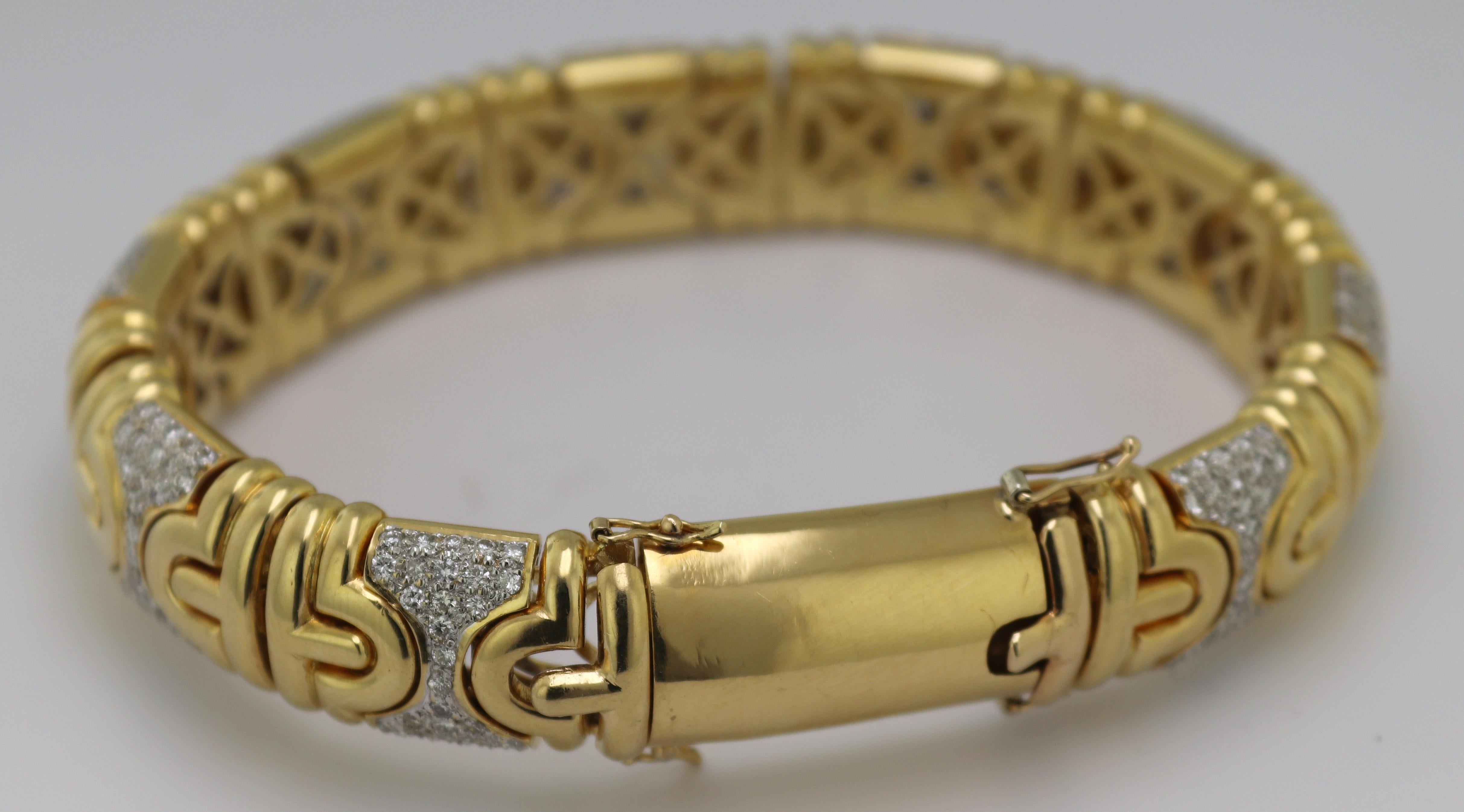 Diamant-Armband aus 18 Karat Gelbgold mit Ausbrenner im Zustand „Gut“ im Angebot in Pleasant Hill, CA