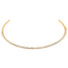 Diamant-Halskette aus 18 Karat Gelbgold mit Diamanten