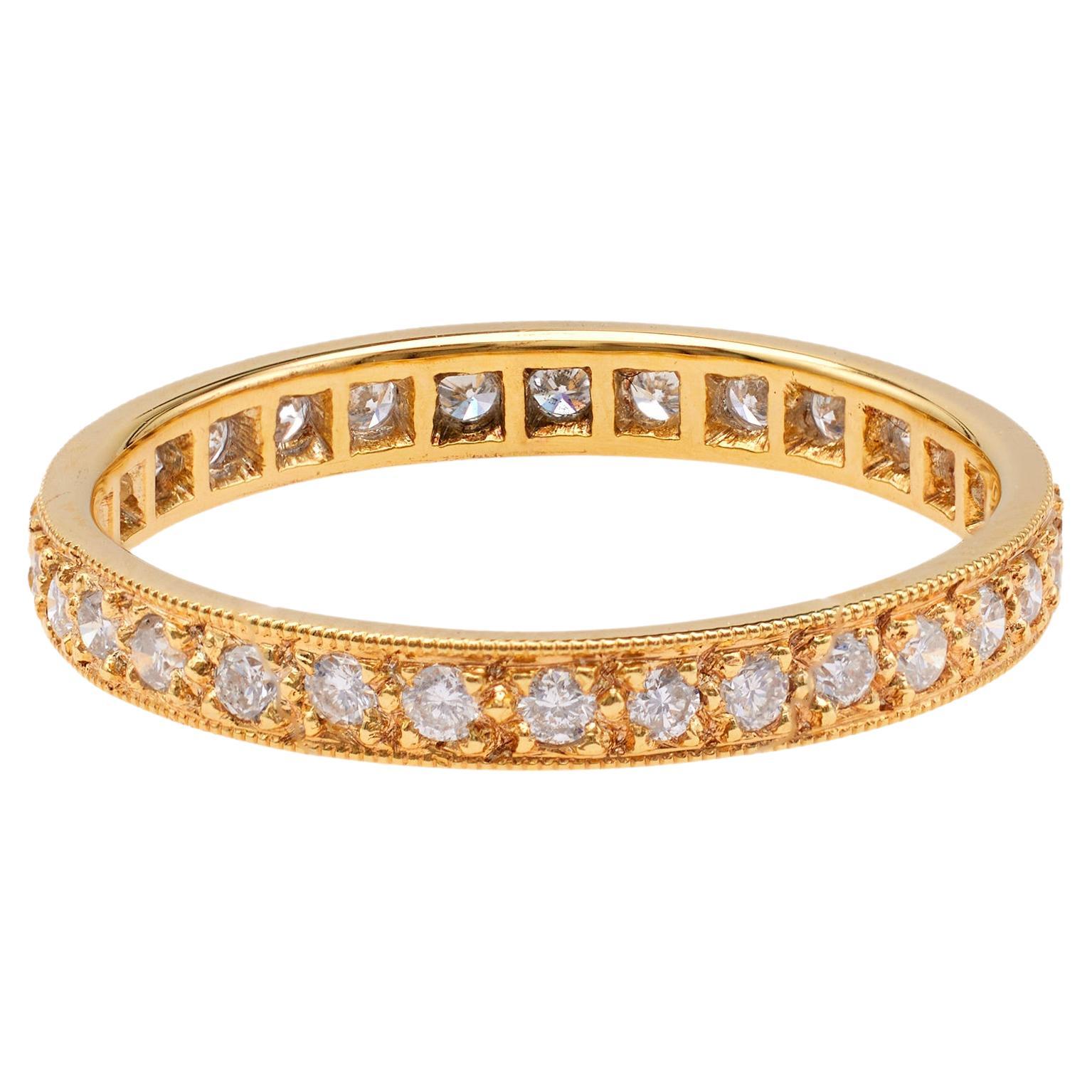 Diamond 18k Yellow Gold Eternity Band