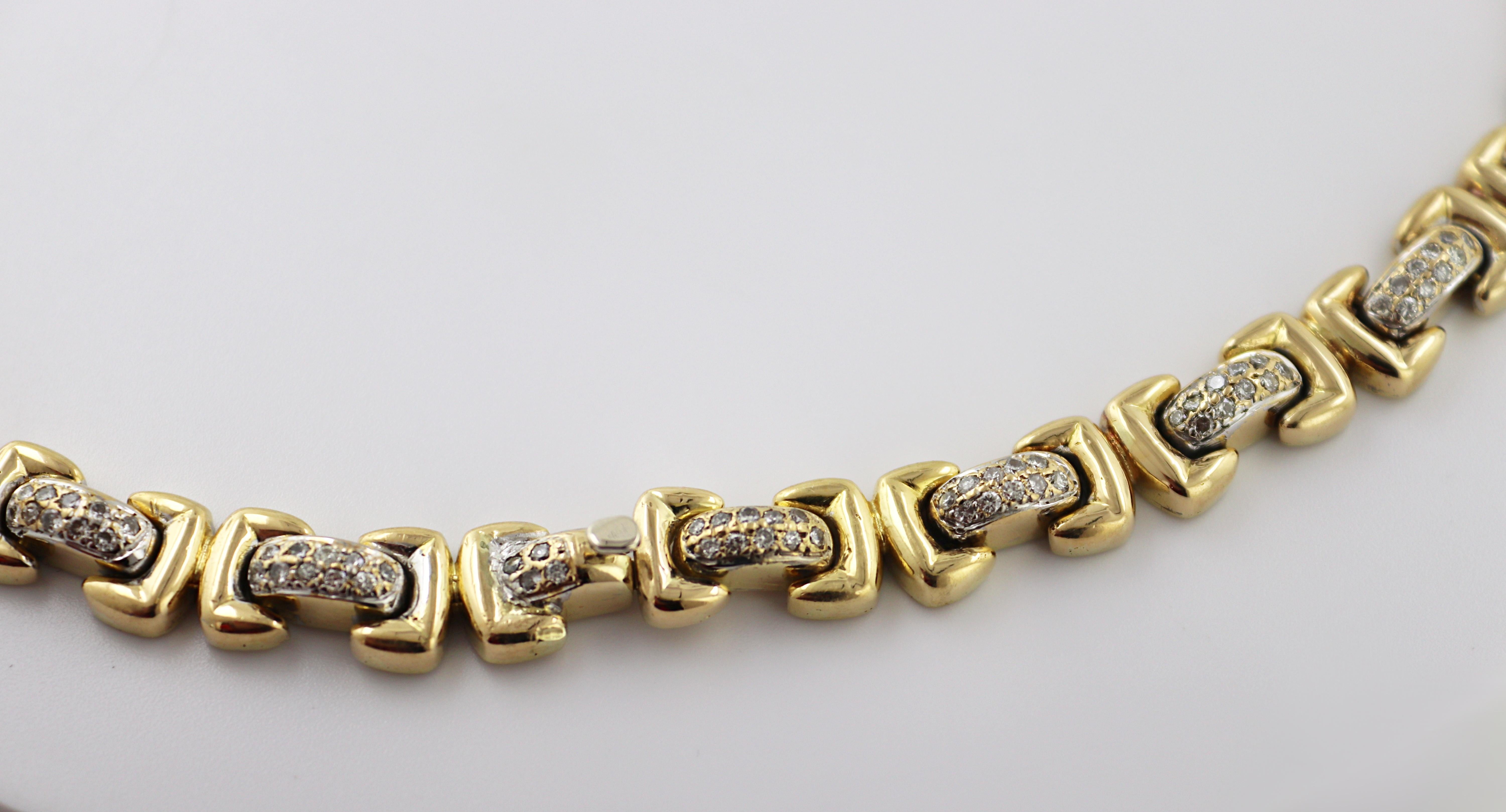 Diamond, 18k Yellow Gold Neck-Collar In Good Condition For Sale In Pleasant Hill, CA