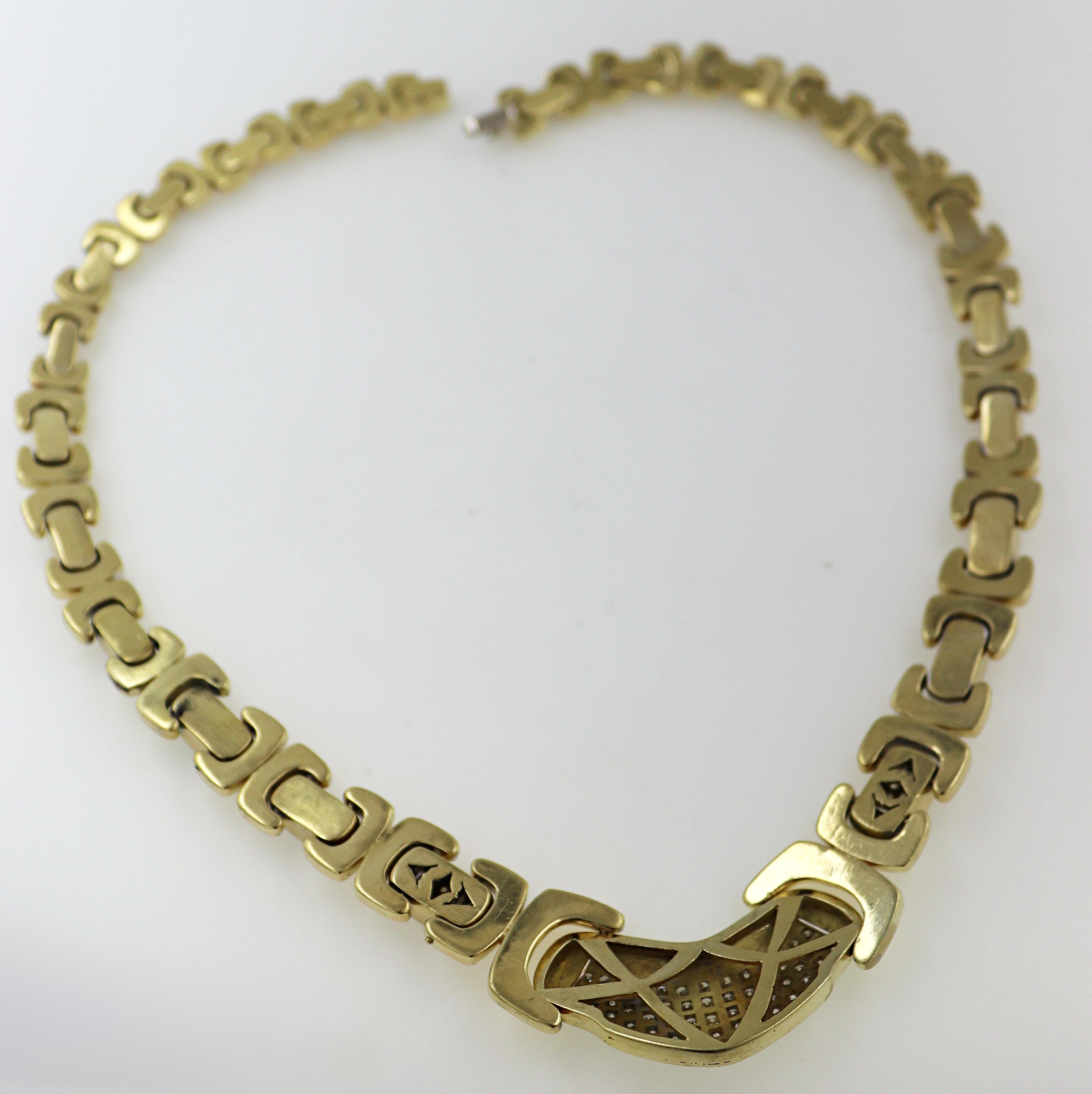 Diamond, 18k Yellow Gold Neck-Collar For Sale 2