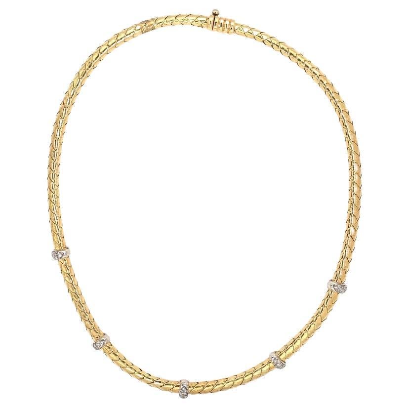 Diamond 18k Yellow Gold Necklace, circa 1970s