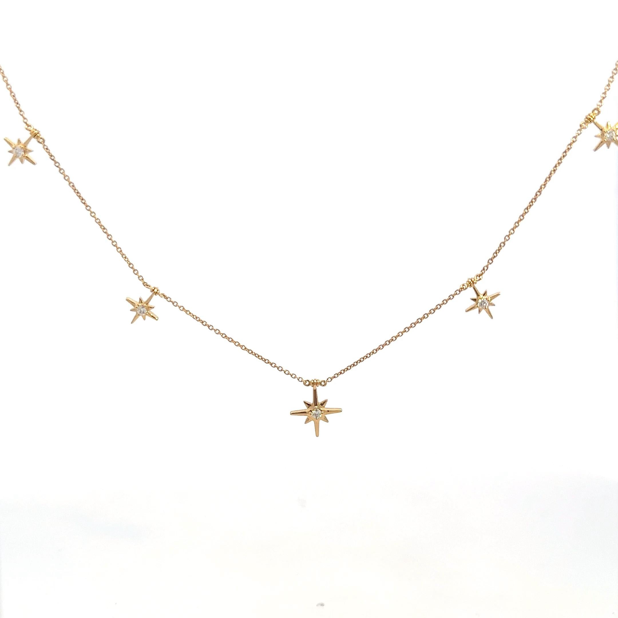 Modern Diamond 18K Yellow Gold Necklace For Her For Sale