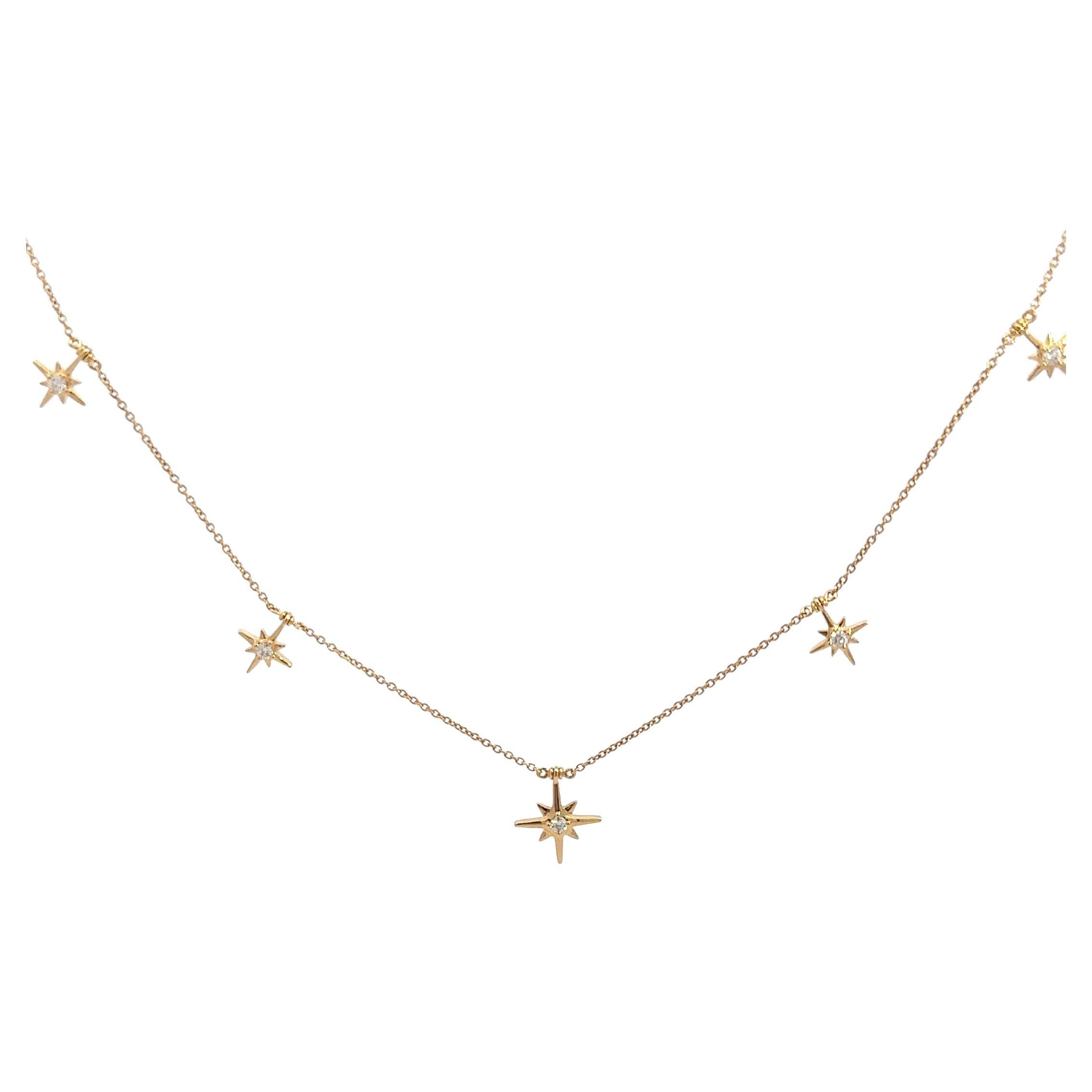 Diamond 18K Yellow Gold Necklace For Her