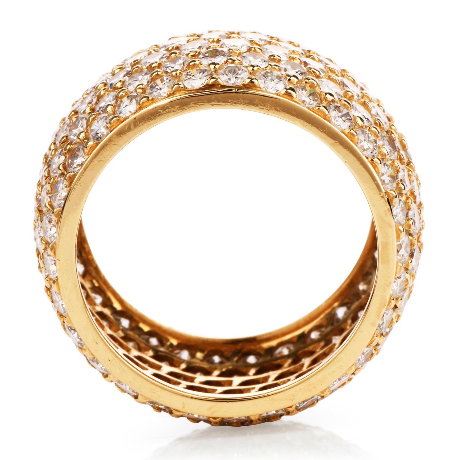 pave wide band ring