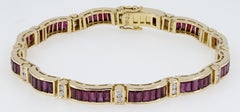Ruby, Diamond, 18K Yellow Gold Bracelet