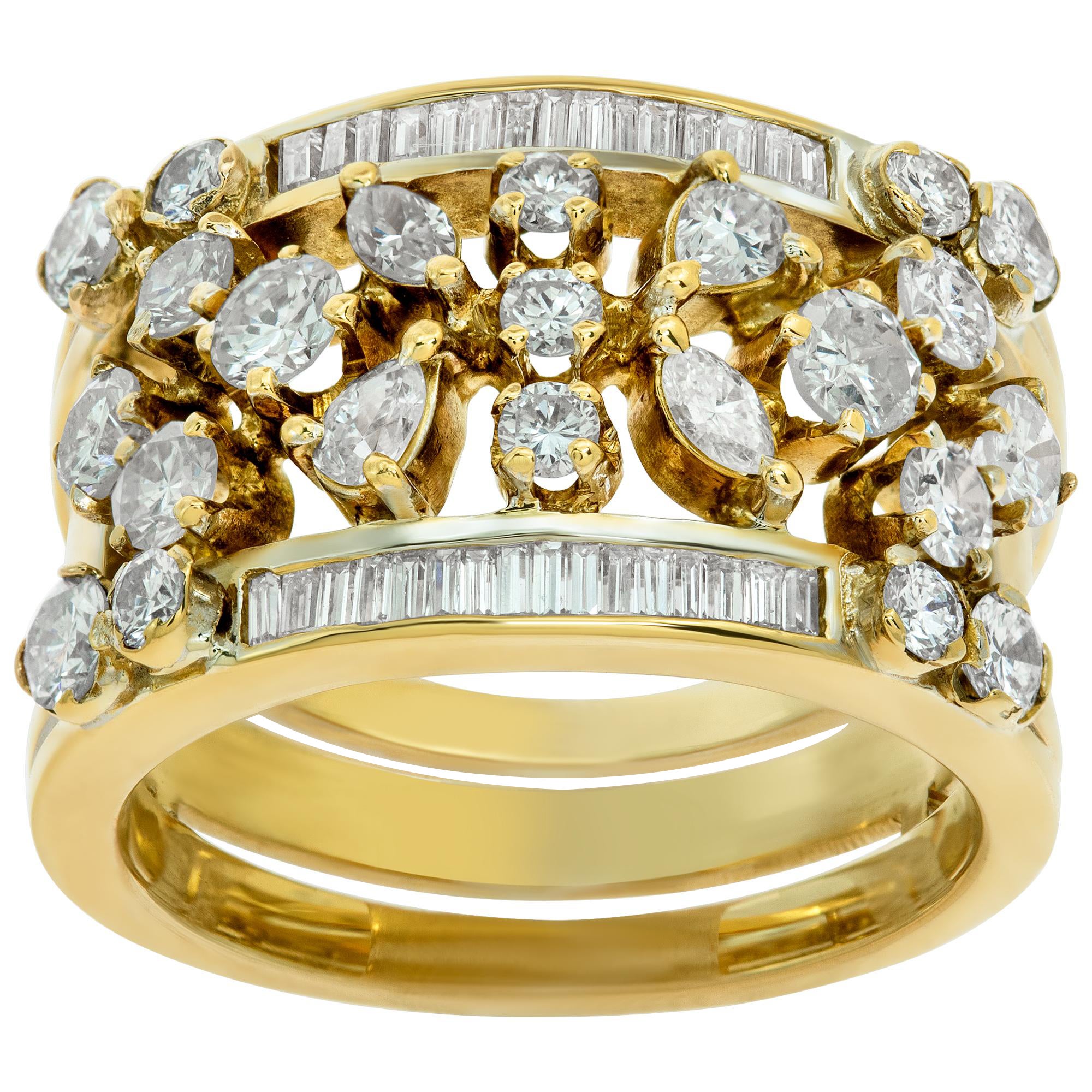Anillo de oro amarillo de 18 quilates con diamantes