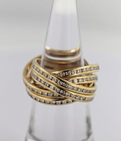 Diamond, 18k Yellow Gold Rolling Ring