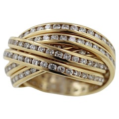 Diamond, 18k Yellow Gold Rolling Ring
