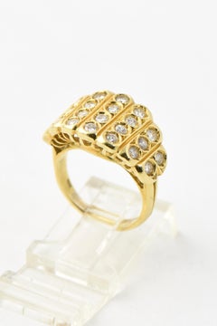 Diamond 18 Karat Yellow Gold Statement Ring