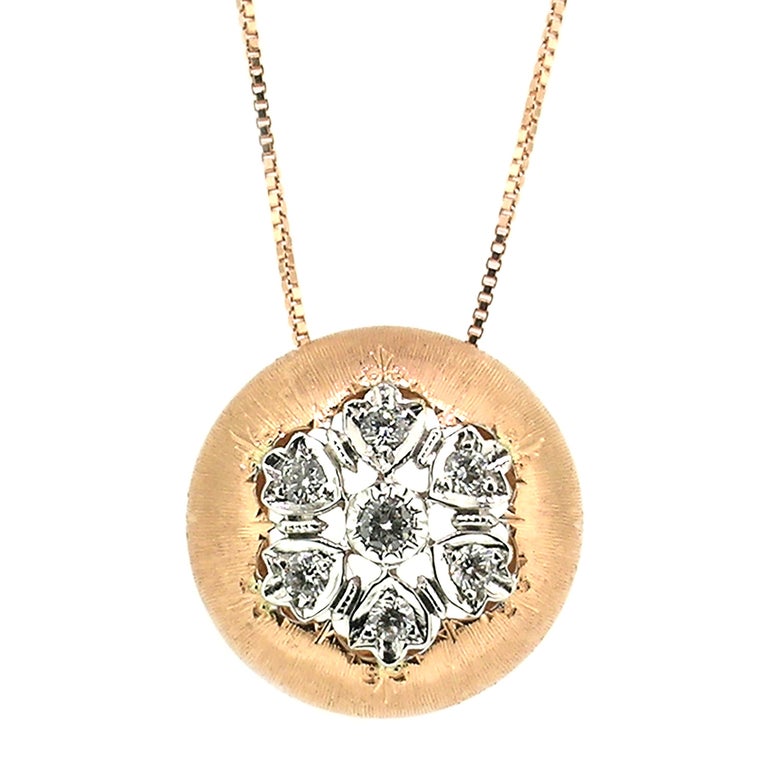 Diamond and 18Kt Rose Gold Pendant Necklace, Handmade in ... (768 x 768 Pixel)