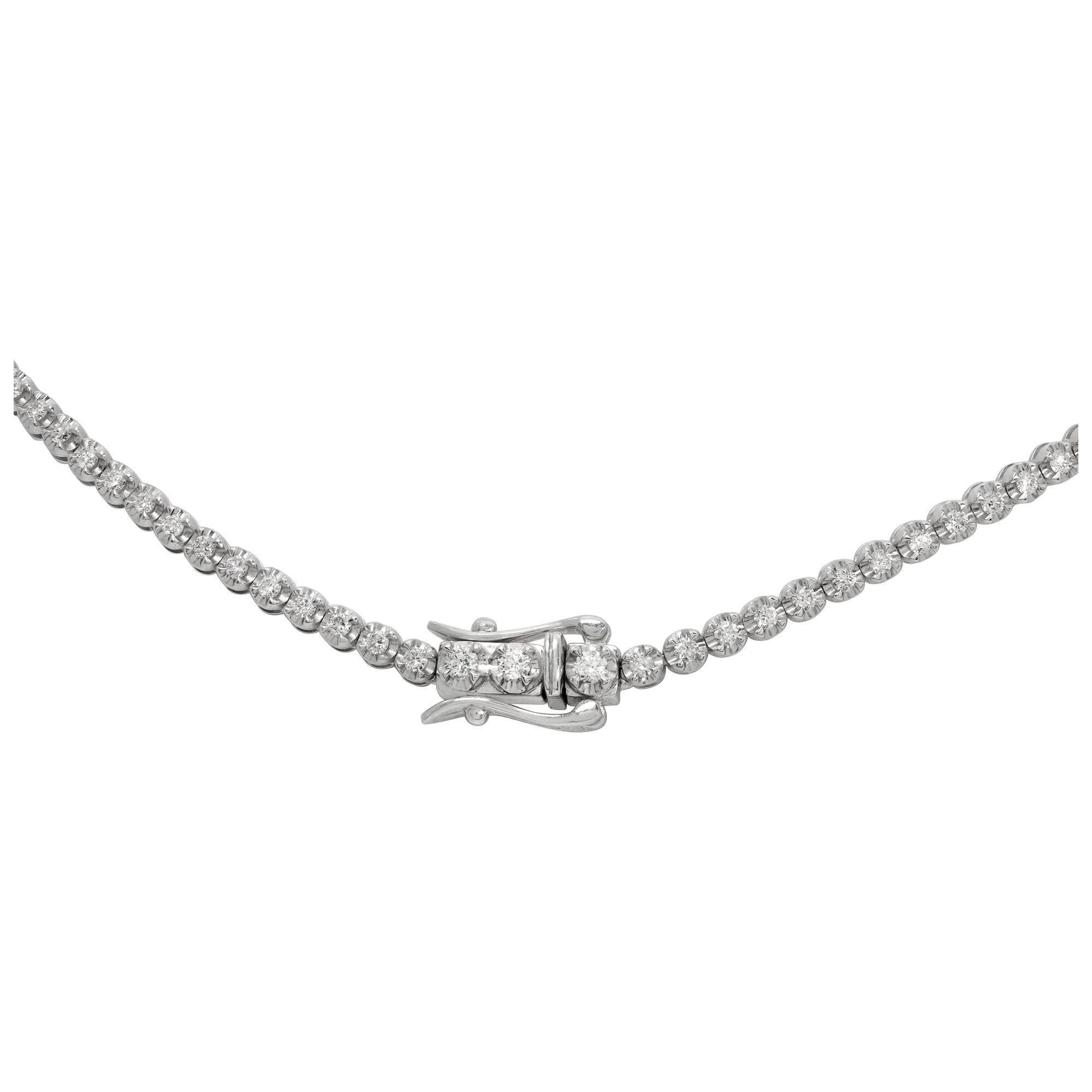Diamond 18kt White Gold Lariat Necklace For Sale 1