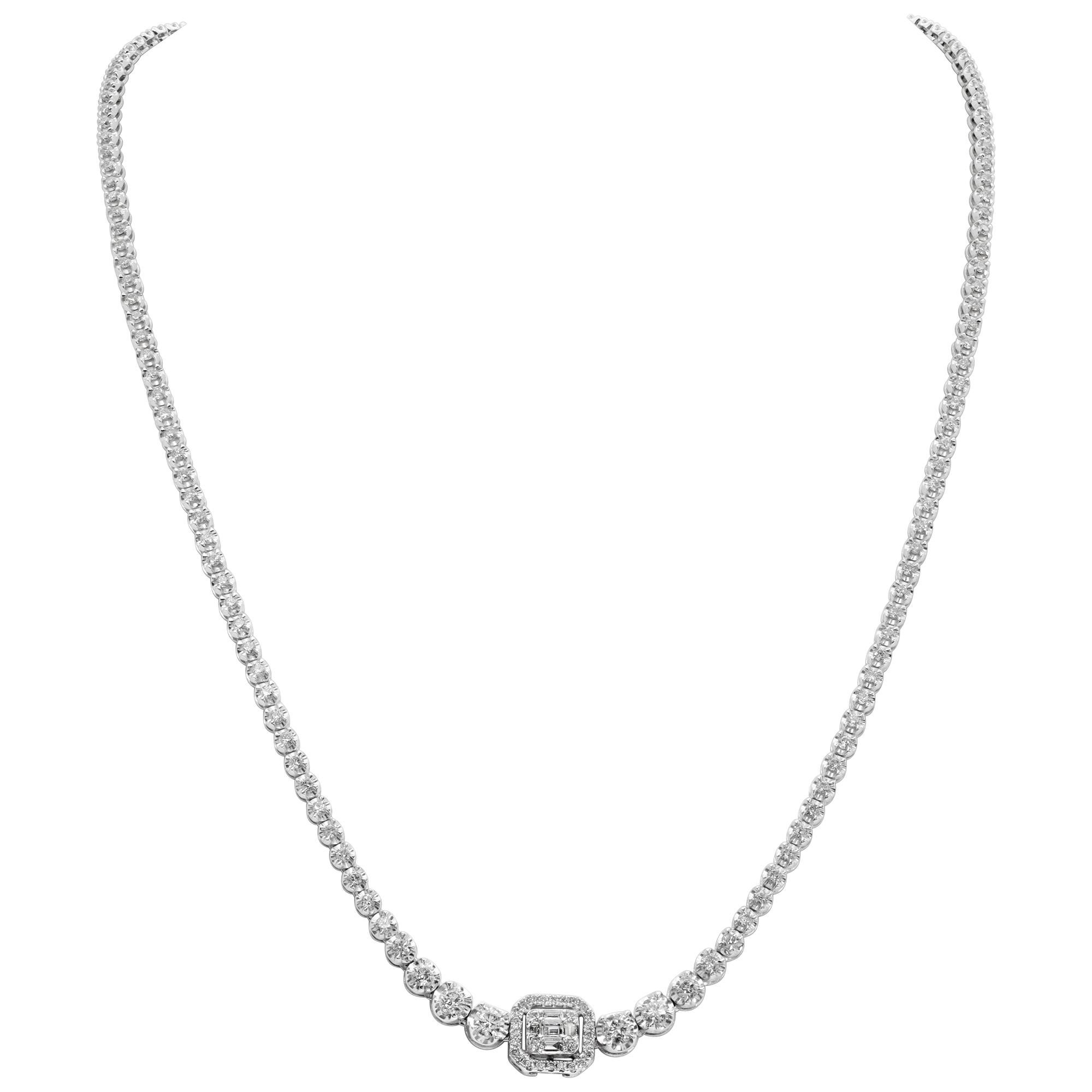 Diamant-Lariat-Halskette aus 18kt Weißgold