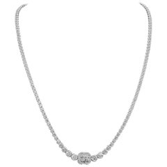 Diamant-Lariat-Halskette aus 18kt Weißgold