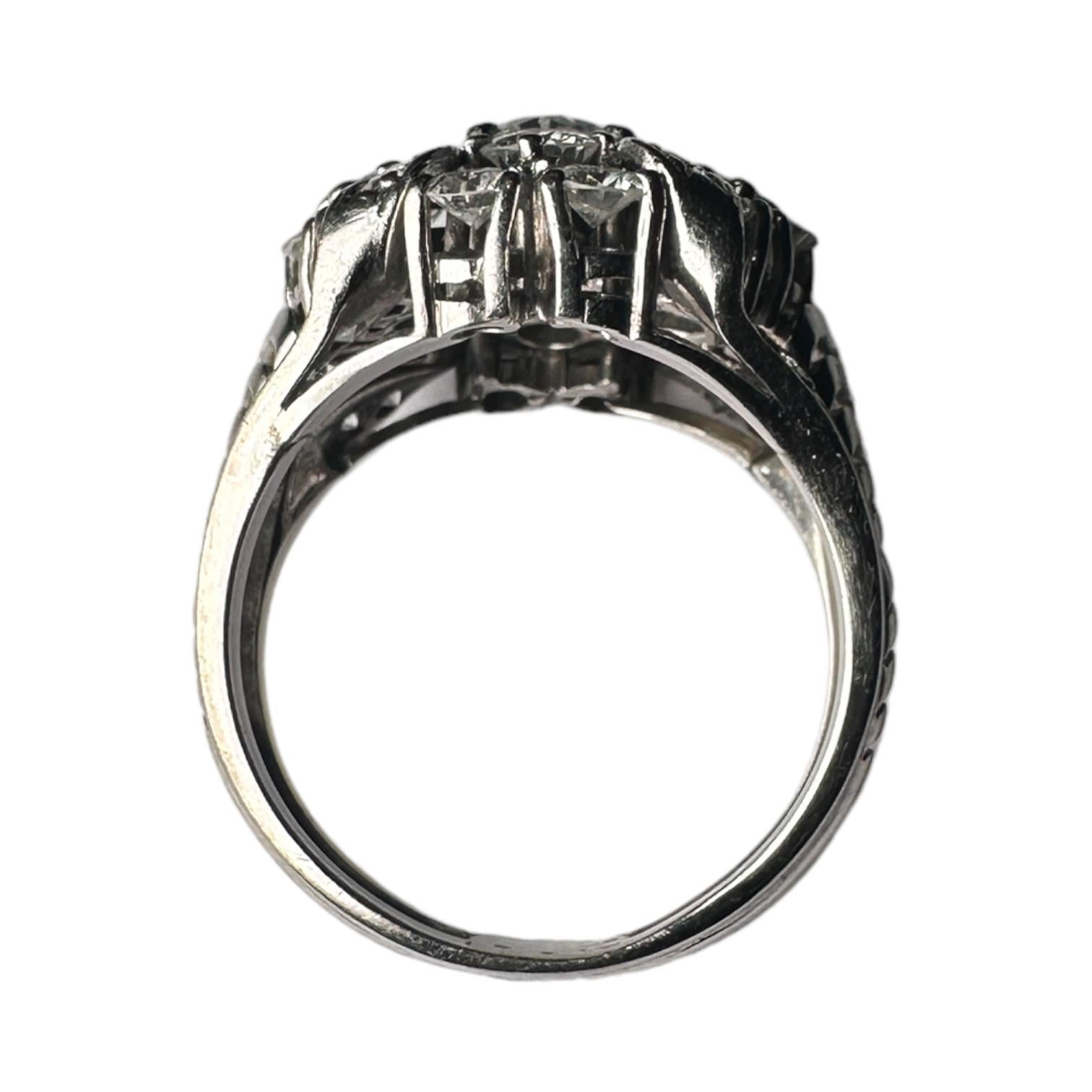 Diamond 1960s Cocktail Ring For Sale 4