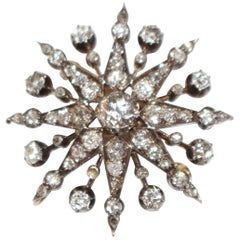Diamond 19th Century Eight Pointed Star Brooch 2.46 Carat