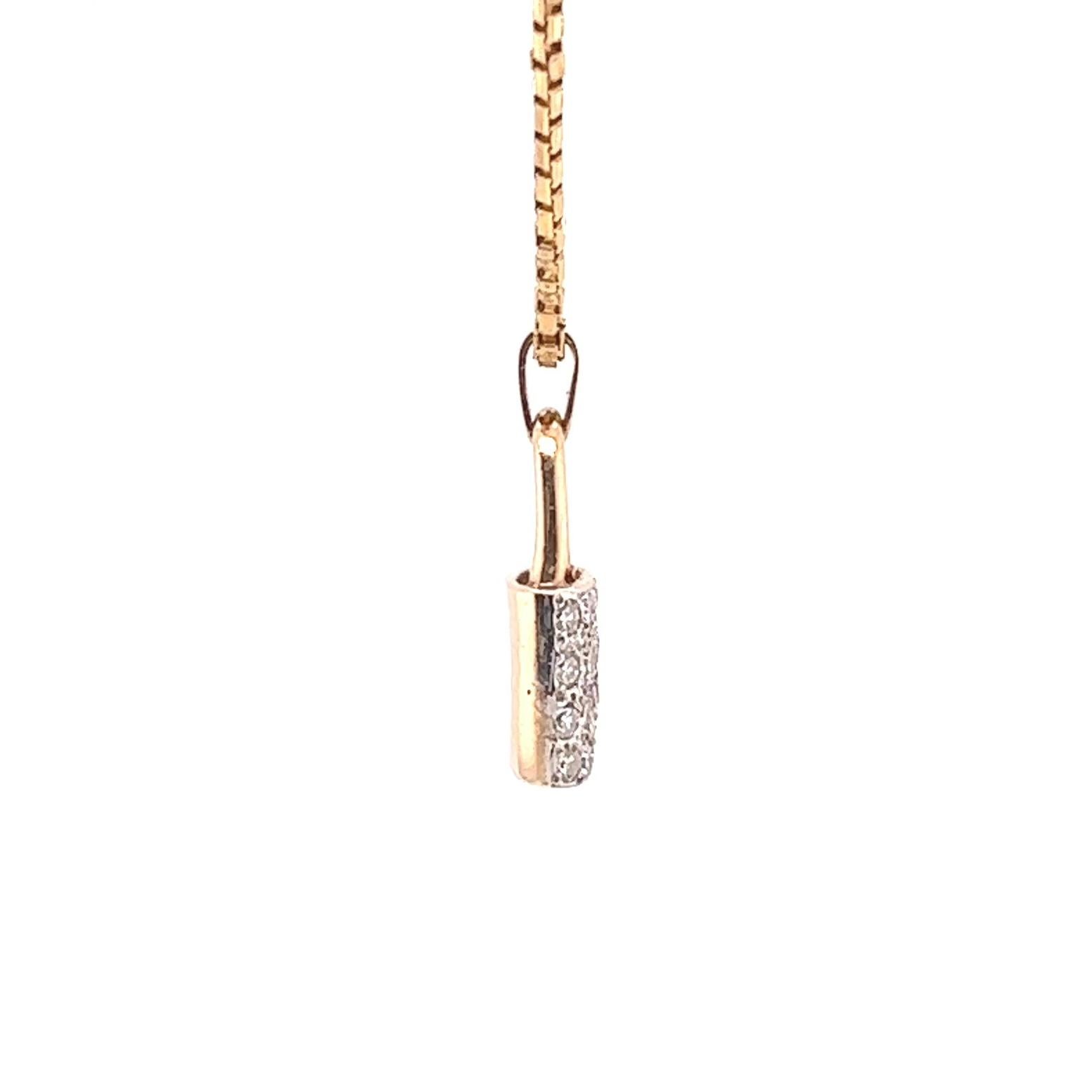 Diamond Gold Padlock Necklace 3