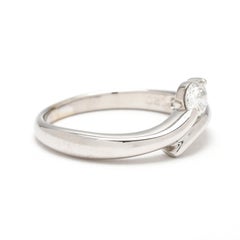 Diamond .20ctw Bypass Ring, 18k White Gold, Ring Size 5.5