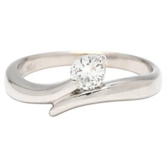 Diamond .20ctw Bypass Ring, 18k White Gold, Ring Size 5.5
