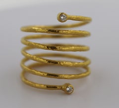 Diamond, 22k Yellow Gold Coil Ring