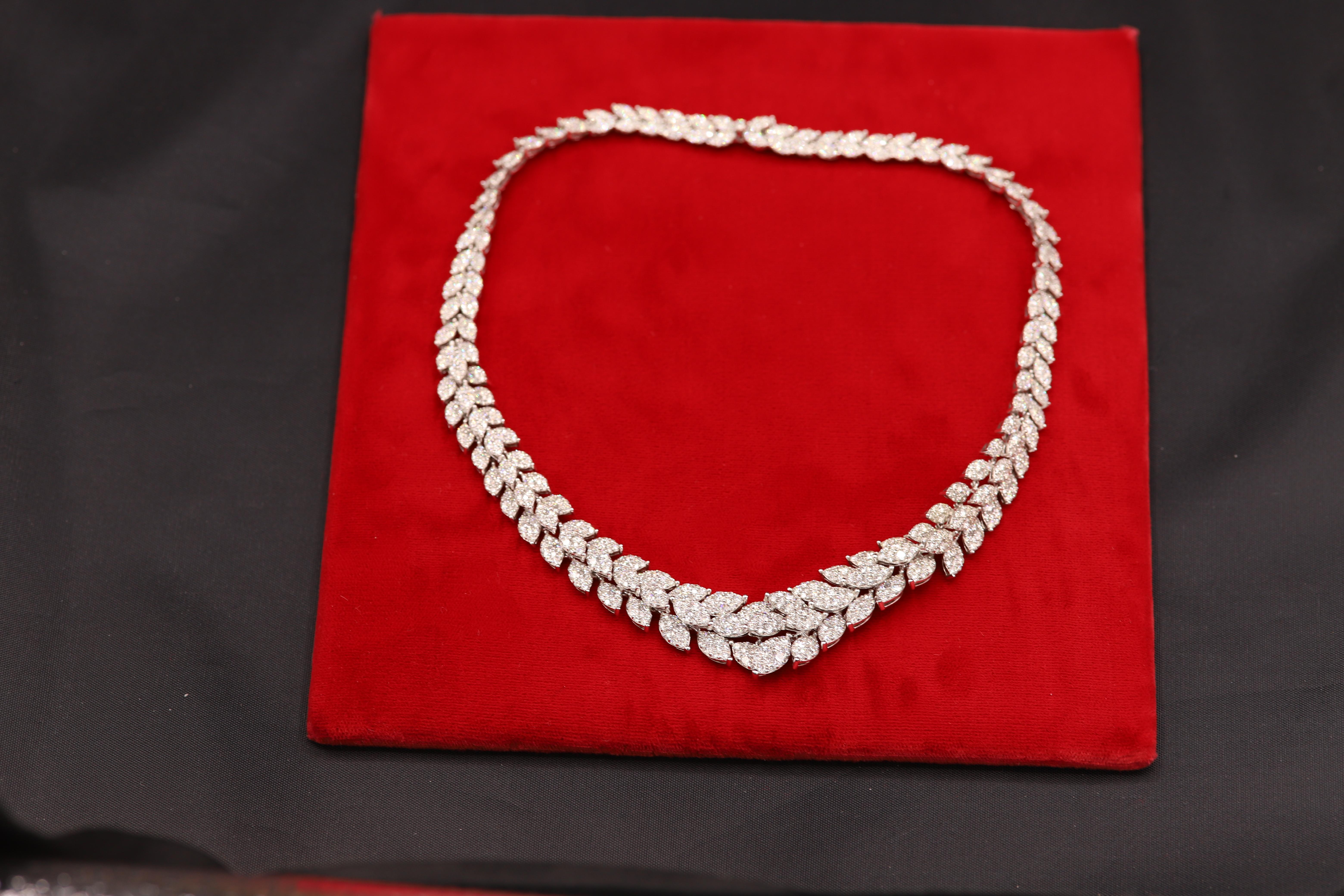 necklace and earring set white gold