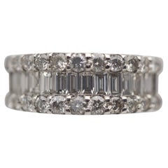 Diamant 3-reihiger Platinbandring mit Diamanten