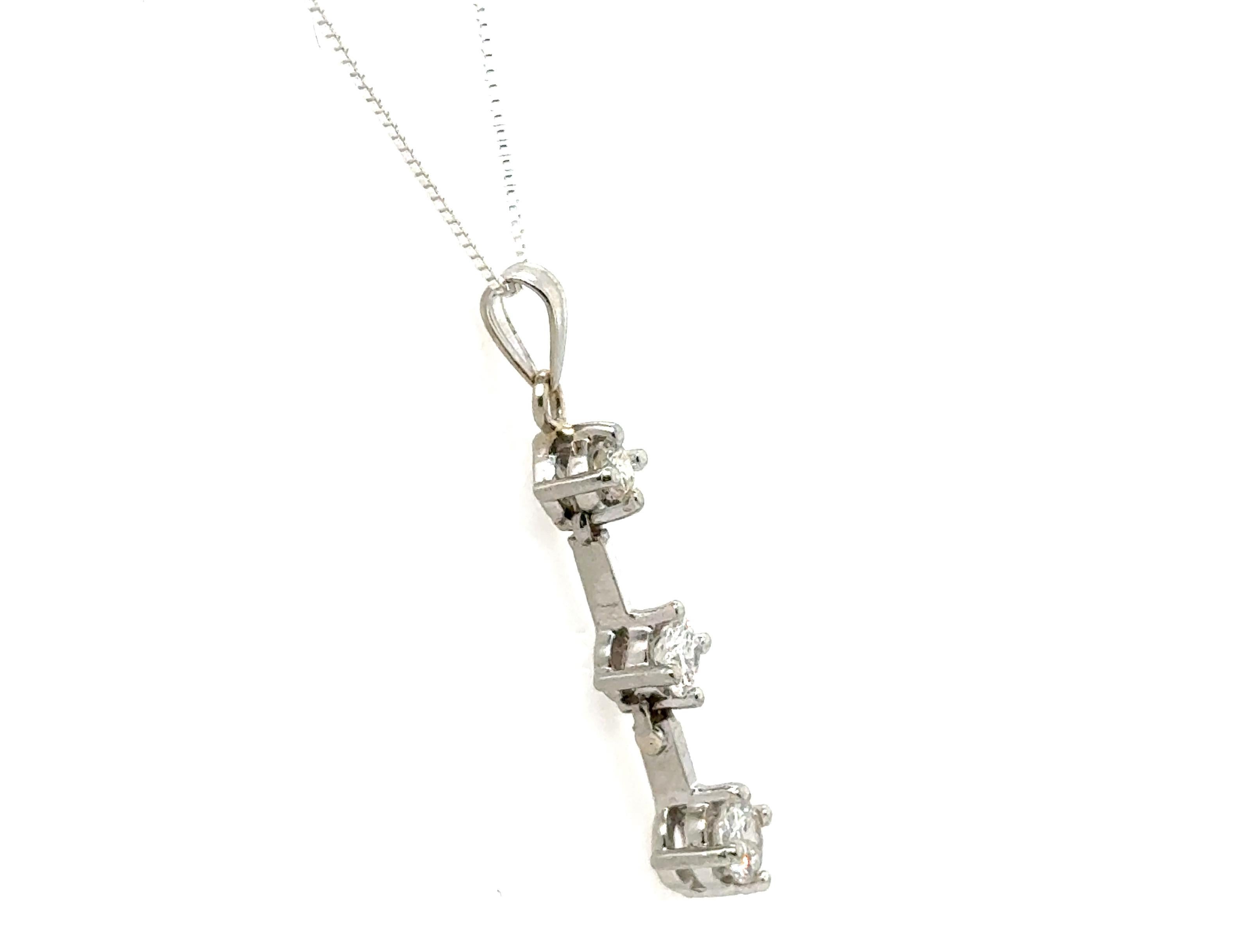 Diamond 3 Stone Journey Pendant Anniversary .80ct Necklace 14K White Gold


Features 3 Genuine Natural Mined Round Brilliant Cut Diamonds

Past, Present, and Future Journey Style Pendant

Classic Journey Design

Never Goes Out of Style

100% Natural