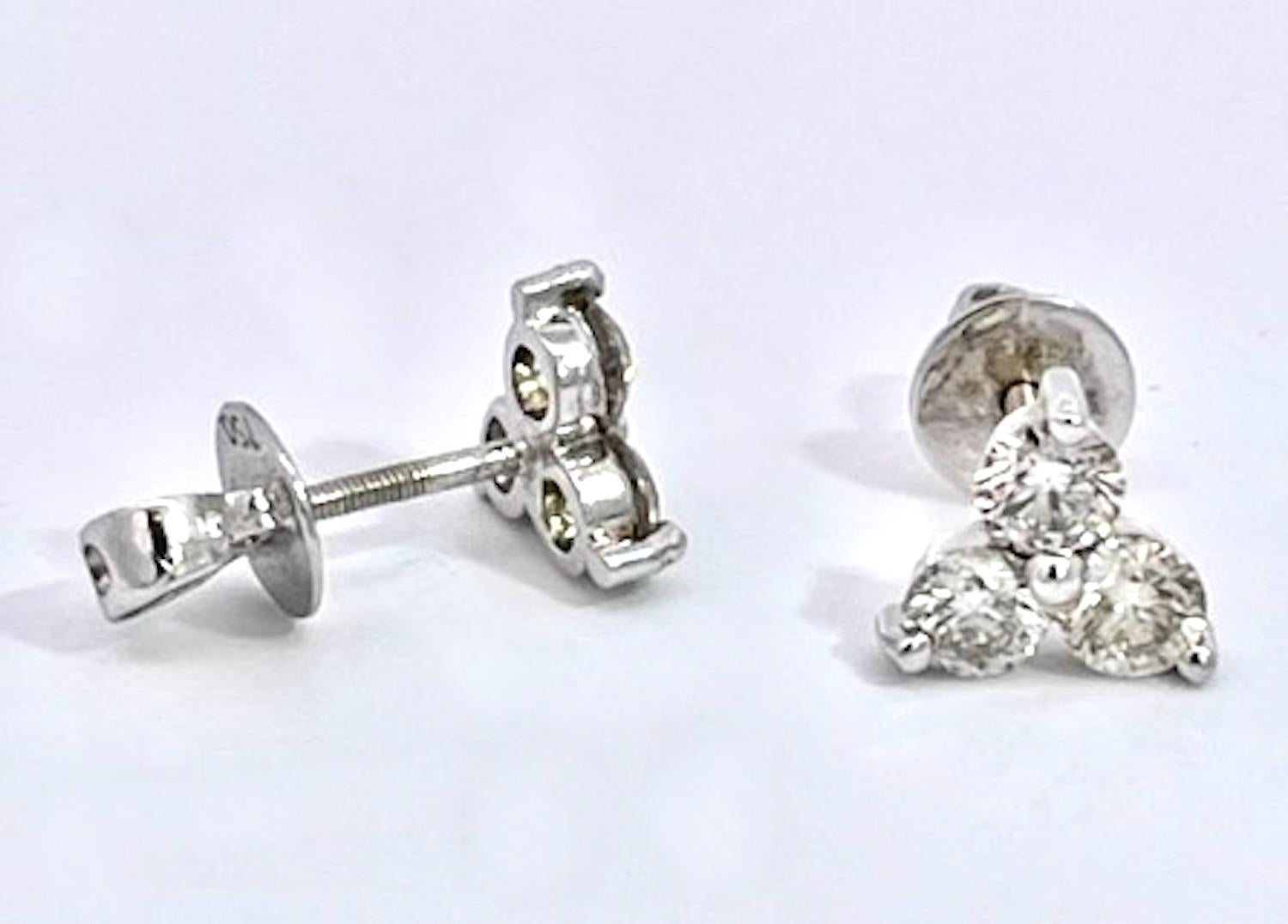 Orecchini con diamante 3 con chiusura a vite 1,50 carati in vendita 1