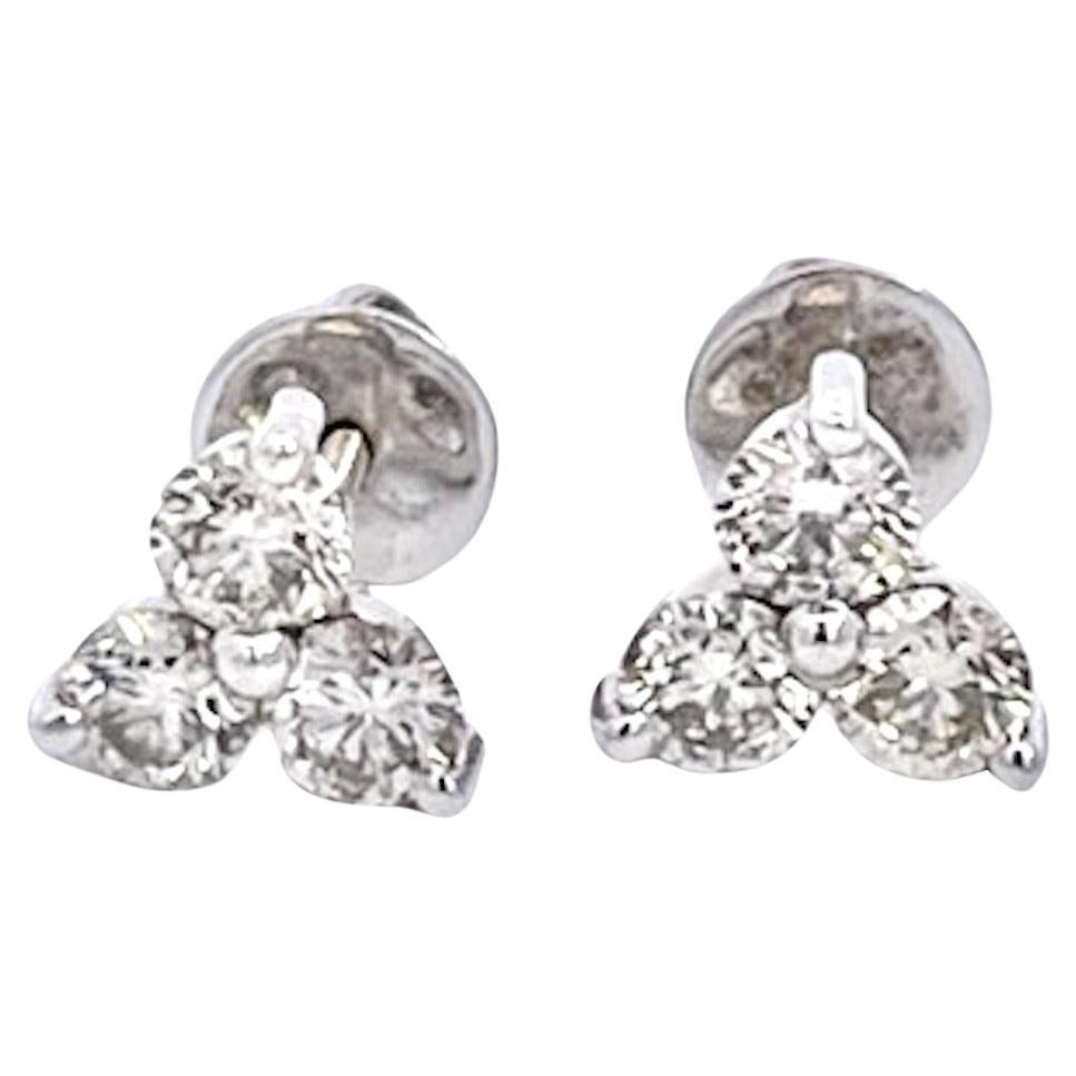 Diamond 3 Stud earrings w/screw back 1.50 Carats For Sale