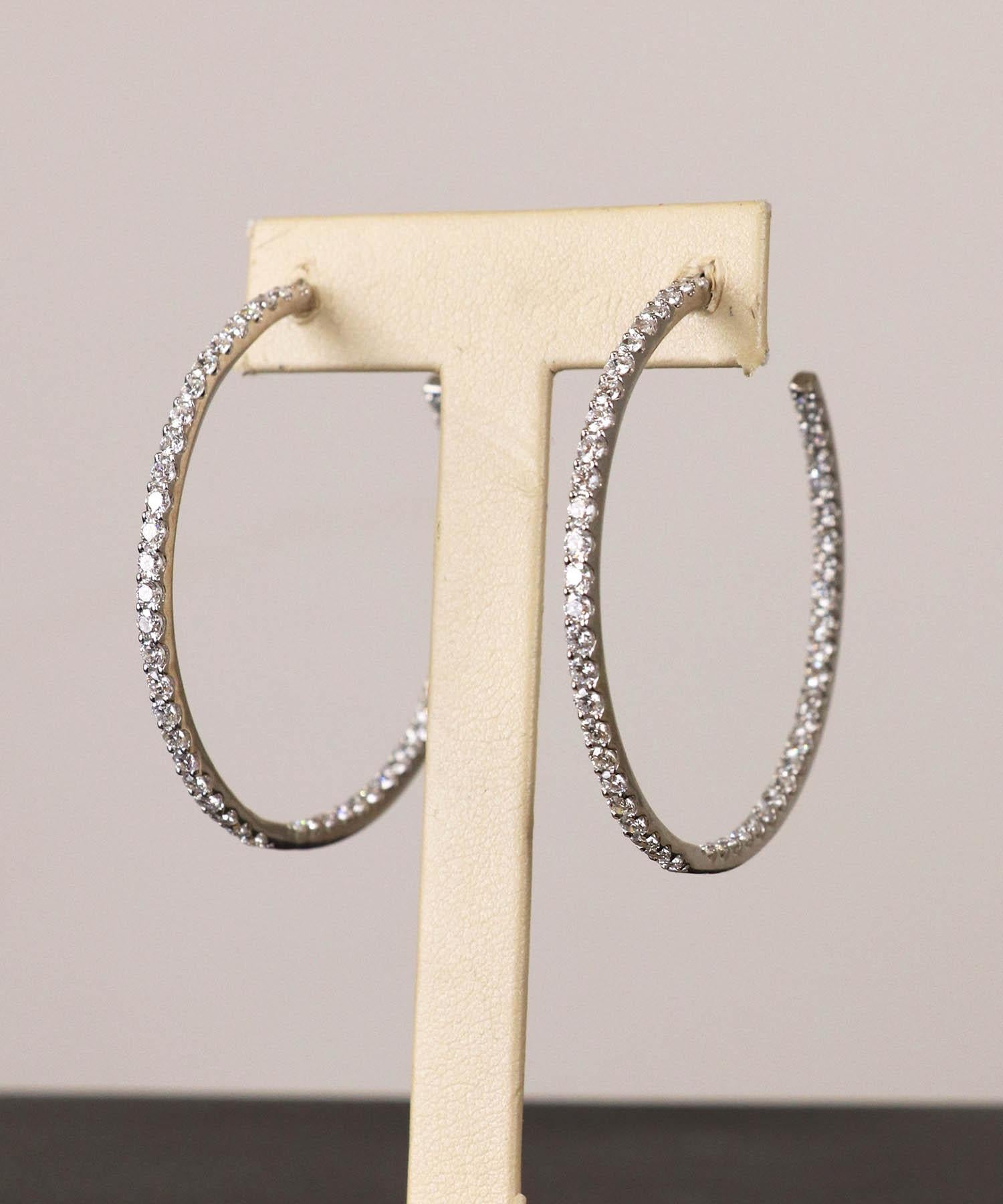 large white gold hoop earrings