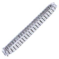 Diamond 4.1 Carat Princess Cut Tennis Bracelet White Gold