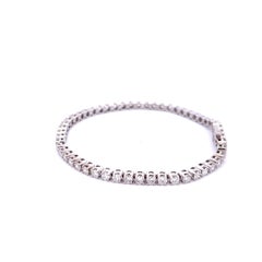 Bracelet tennis en or blanc 14 carats avec diamants de 4,34 carats