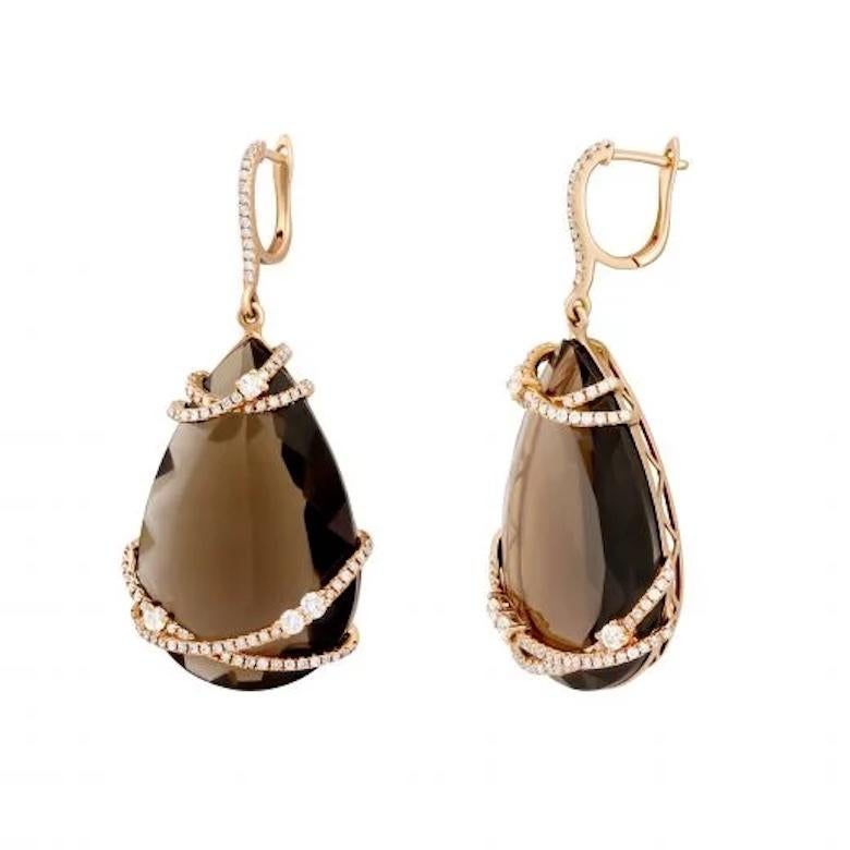 Earrings Rose Gold 14K 
Diamond 8-0,32 ct
Diamond 168-0,7 ct
Quartz 2 - 45,31 ct
Weight 14,69 grams 

With a heritage of ancient fine Swiss jewelry traditions, NATKINA is a Geneva-based jewelry brand that creates modern jewelry masterpieces suitable