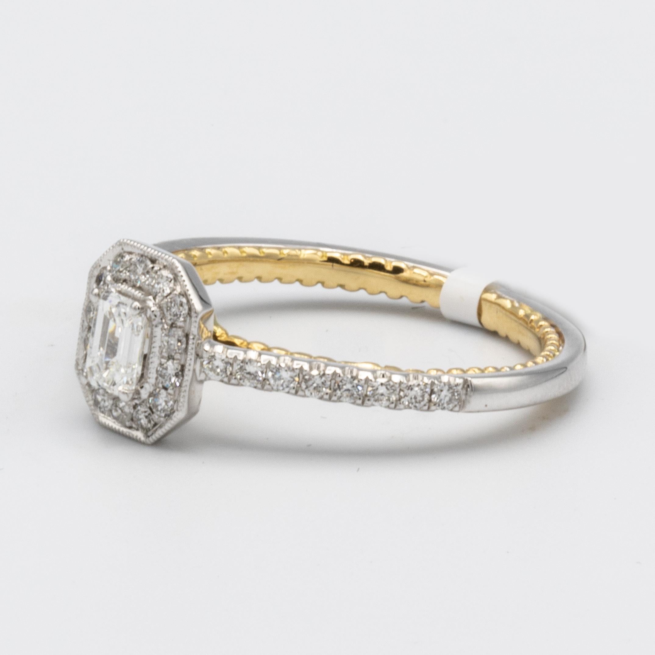 Modern Diamond .49 Carat 18 Karat Gold Ring