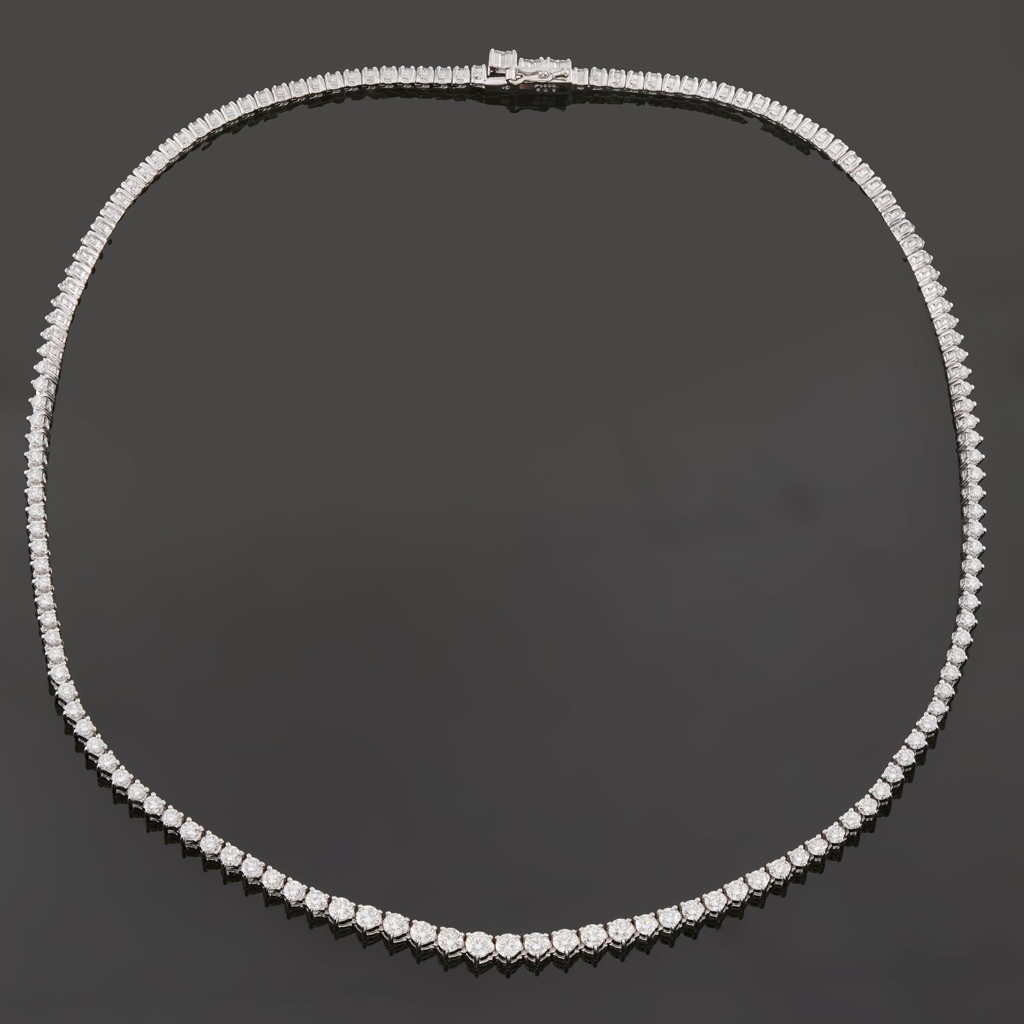 Collier de tennis en platine 5 carats avec diamants Pour femmes en vente