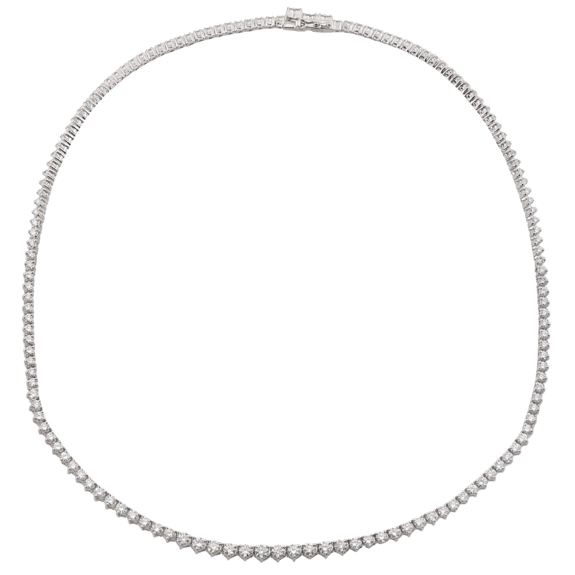 Collier de tennis en platine 5 carats avec diamants en vente 2