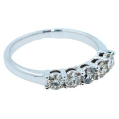 Diamant 5 Stein Eternity Stackable Mode Hochzeit Band 14 Karat Weißgold Ring