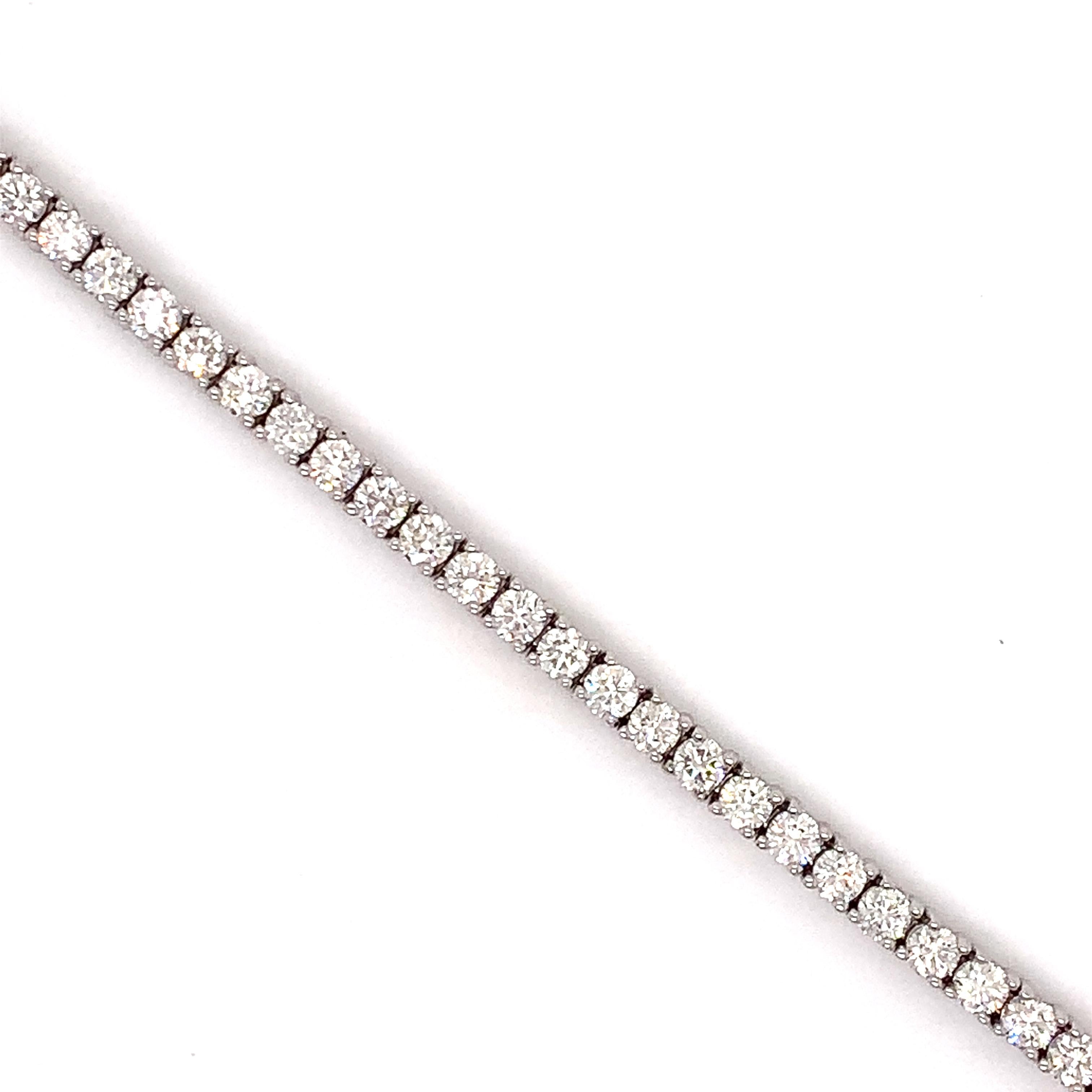 Bracelet de tennis avec diamant 5.0 Cttw en vente 2