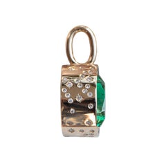 Diamond 5ct Rose Cut Emerald Constellation Pendant 10 Karat Gold