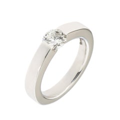Diamond .60 Carat Engagement Ring White Gold Handcrafted in Italy