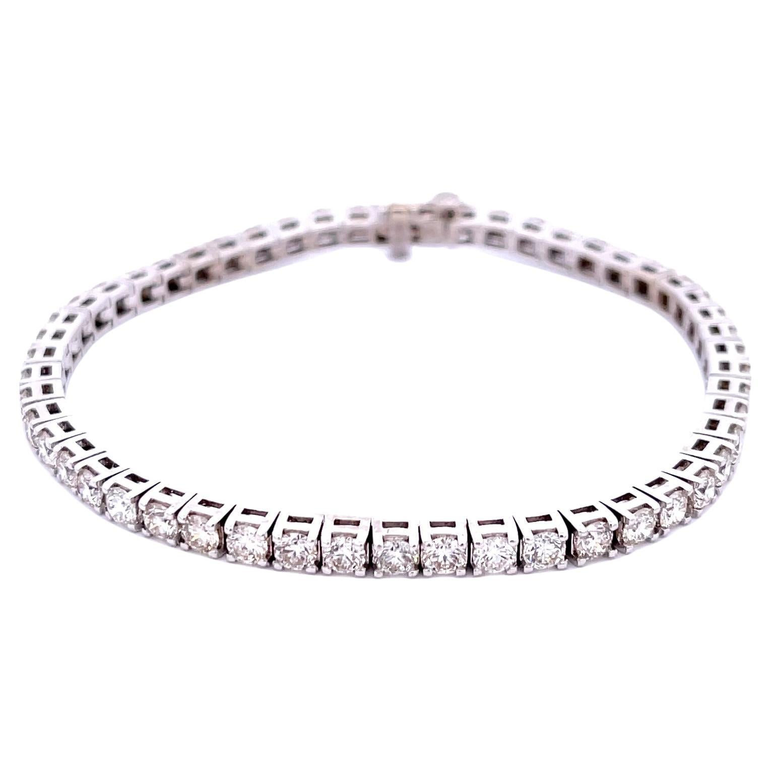 Bracciale tennis con diamanti da 6,08 carati in oro bianco 14K