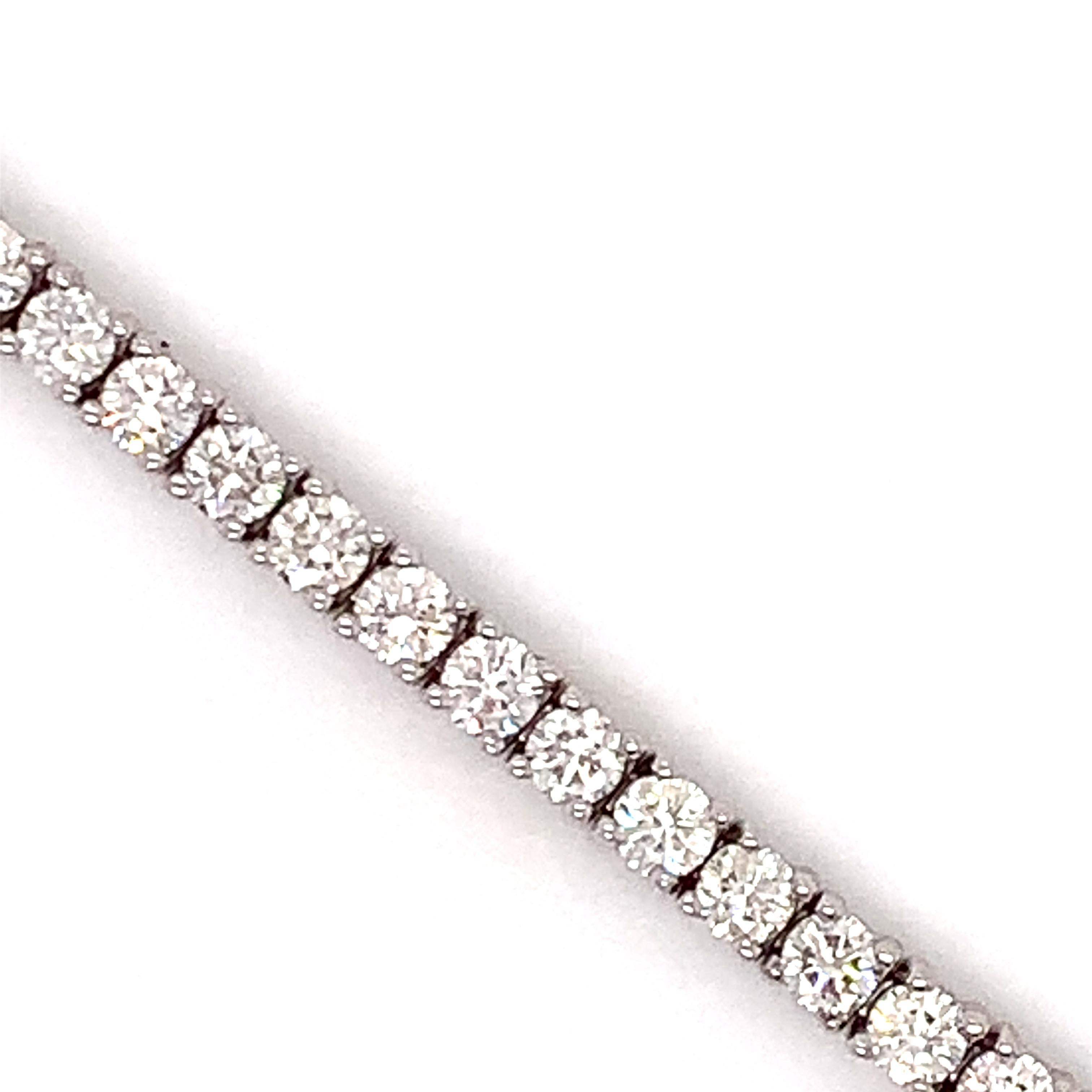 Contemporary Diamond 6.45 cttw Tennis Bracelet For Sale