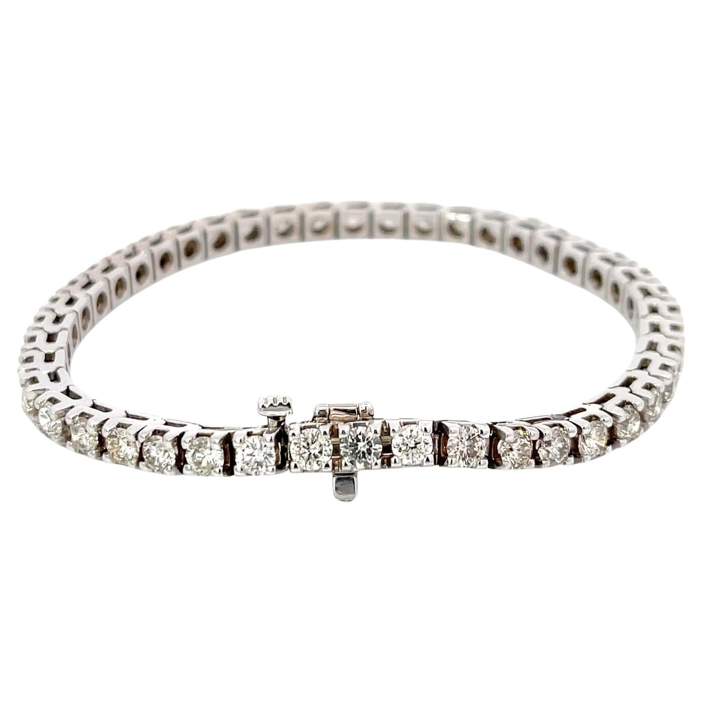 Bracciale tennis con diamanti da 6,60 carati in oro bianco 14K