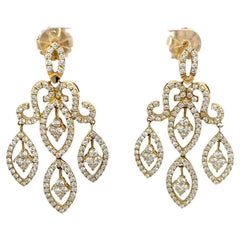 Diamond 6ctw Chandelier Earrings 14K Yellow Gold