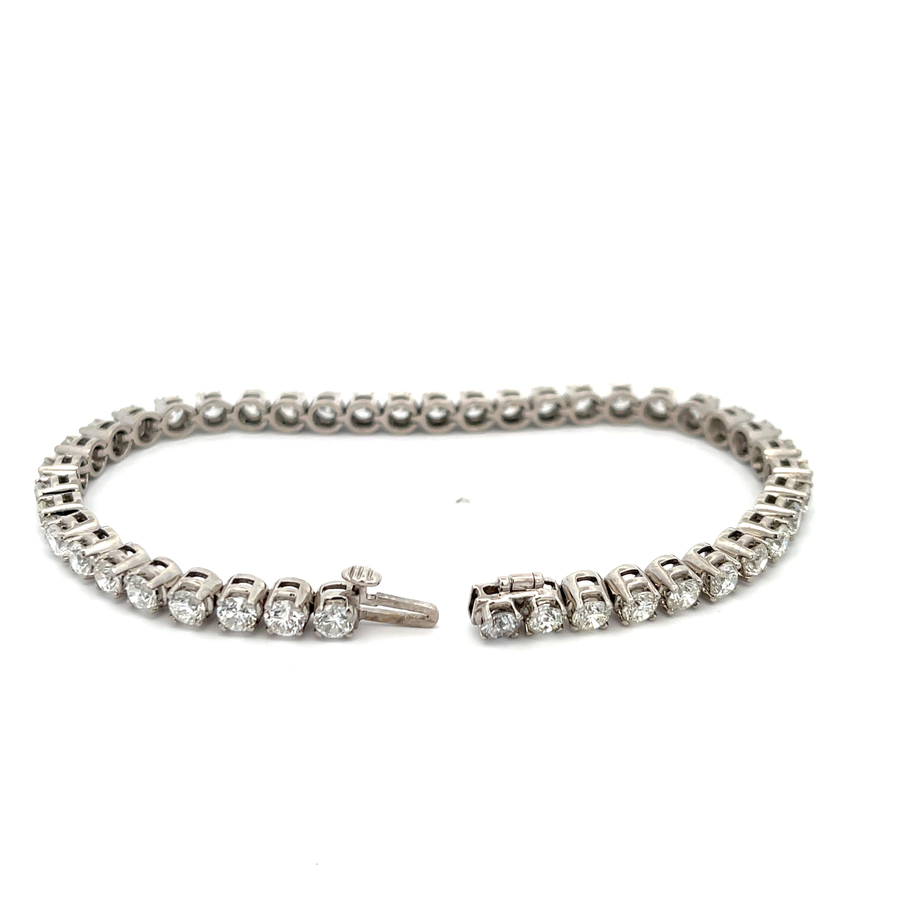 Bracciale tennis con diamanti 8ctw in oro bianco 14K In condizioni Nuovo in vendita a Dallas, TX