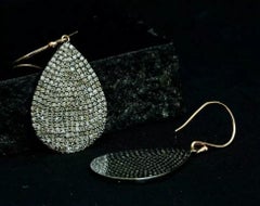 Diamond 925 Silver Drop Shape Designer Earring