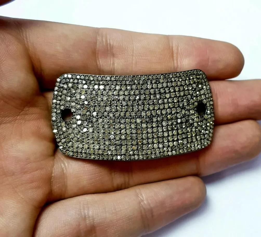 Donna Diamante 925 Argento Bracciale fatto a mano Connettore in vendita